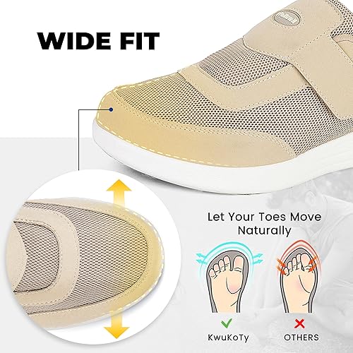 Miniatura 3 de Men's Wide Diabetic Shoes with Air Cushion Relax Series, Comfort for Swollen Feet, Bunions, Edema Size 7.5-12.5 Wide Beige,Gris,Negro