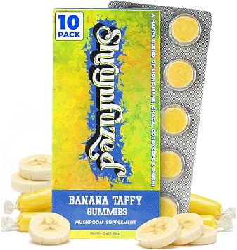 Shrumfuzed Mushroom Gummies, Banana Taffy (10 Count)