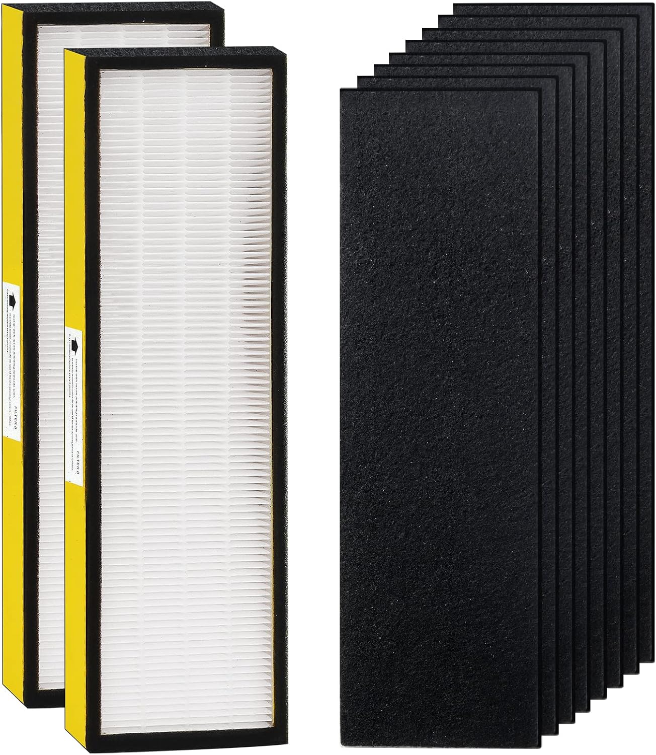 FLT4825 HEPA Filter B Replacement with Air Purifier AC4825 AC4825E AC4300 AC4800 AC4900 AC4850 AC4825DLX AP2200 by Techecook – 2 x True H13 HEPA Filters, 8 x Activated Carbon Pre-Filter