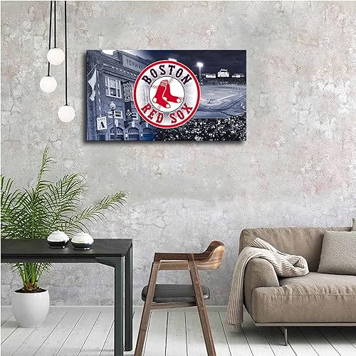 Miniatura 6 de Póster de béisbol de Boston Red Sox de béisbol, lienzo deportivo, diseño de arte de pared, decoración del hogar (sin marco, 16 x 24 pulgadas)