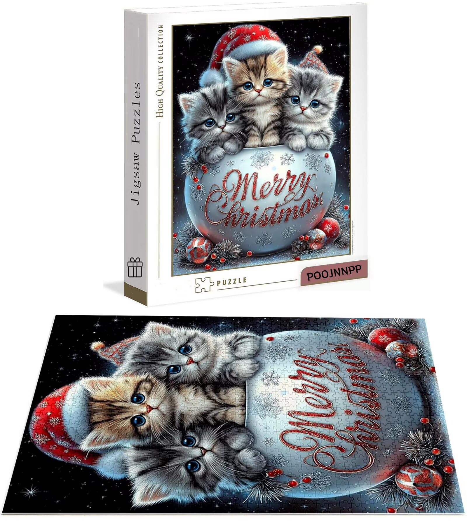 Puzzle 5000 Pezzi per Adulti, Puzzle Gatto in Legno per Adulti, Puzzles Natale Impegnativi, Giochi Educativo per Famiglie, Rompecapo con Scatola per Decorazioni Casa, Donna Regalo di Natale B-8639