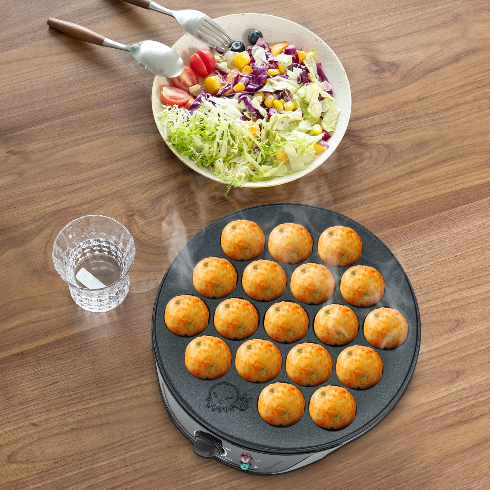 Takoyaki Macchina Elettrica 18 Fori 750W Nero