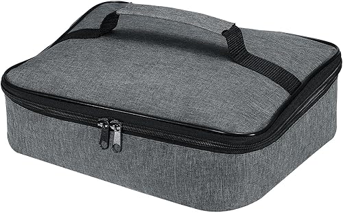 Miniatura 6 de PATIKIL Lonchera térmica de 11 x 8.7 x 2.8 pulgadas, lonchera impermeable con asa, bolsa de almuerzo portátil para almacenamiento de alimentos para