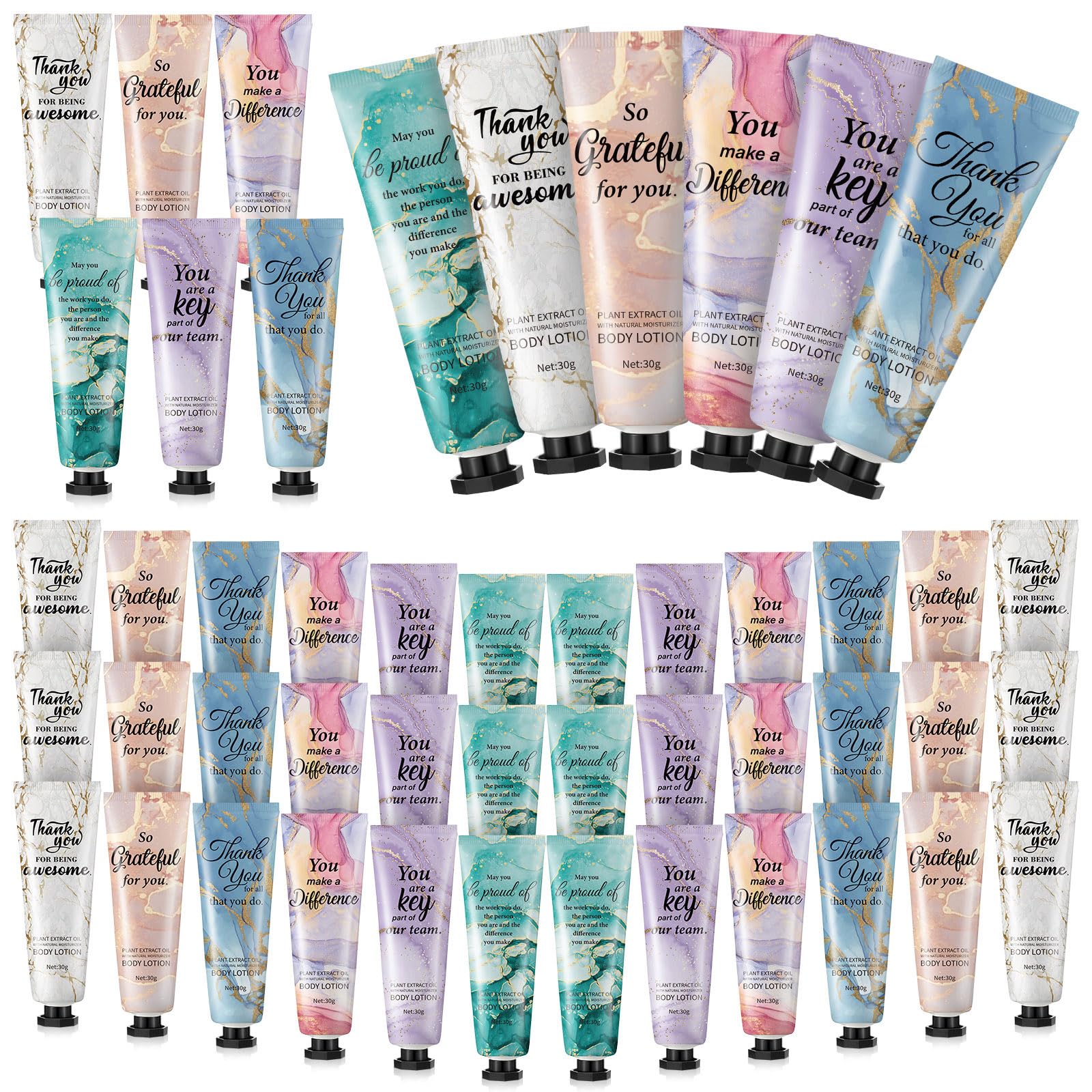 36pcs Mini Body Lotion Bulk Employee Appreciation Gifts for Coworker Teachers Graduation Season Inspirational Travel Size Dry Skin Hand Cream Lotion