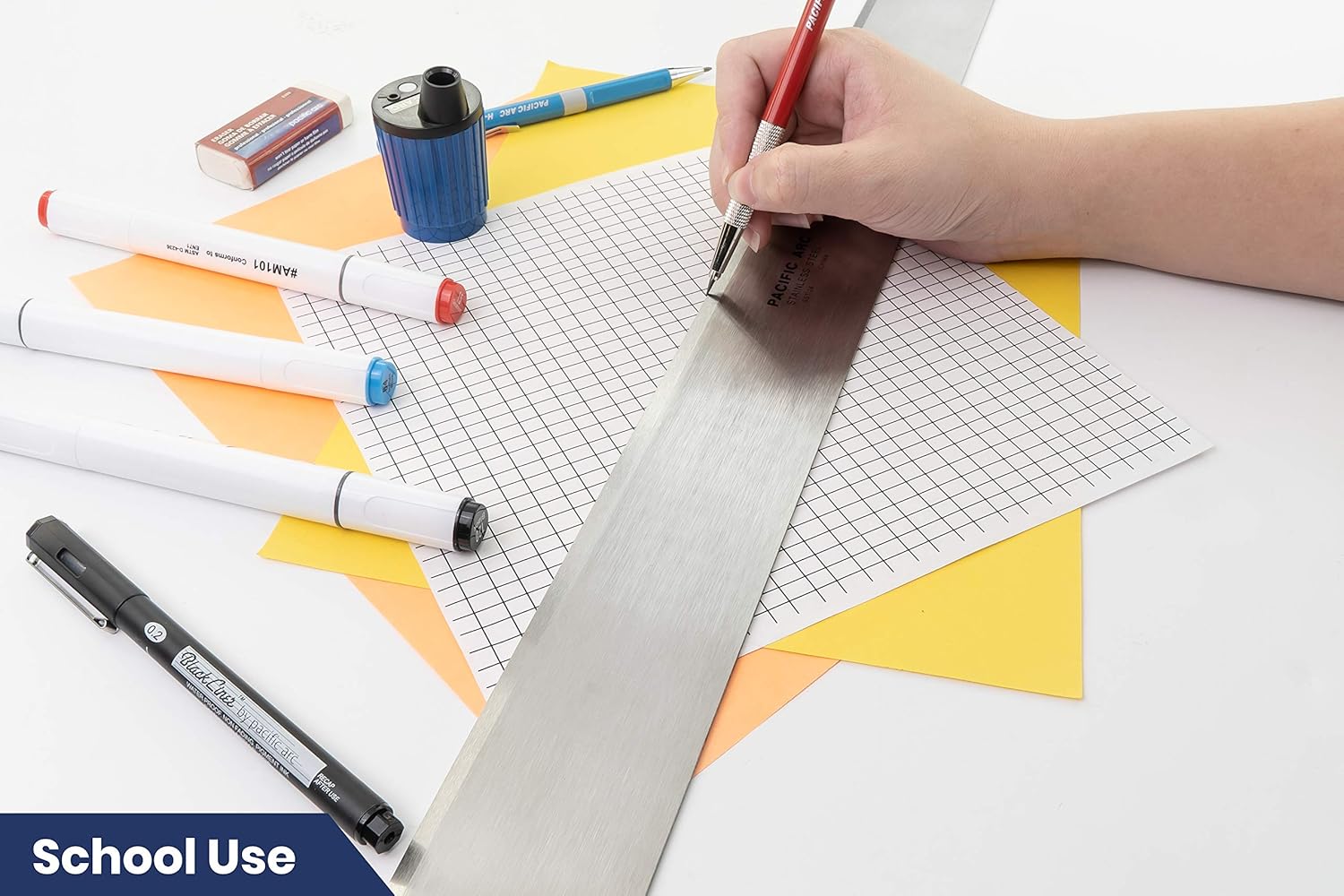 Pacific Arc 24" Straight Edge Stainless Steel 0.09" Thick Steel, Heavy Duty