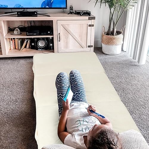 Miniatura 6 de MeMoreCool Colchón plegable de unicornio rosa brillante para niños, tapete triple para siesta para niños pequeños, futón portátil para dormir o cama