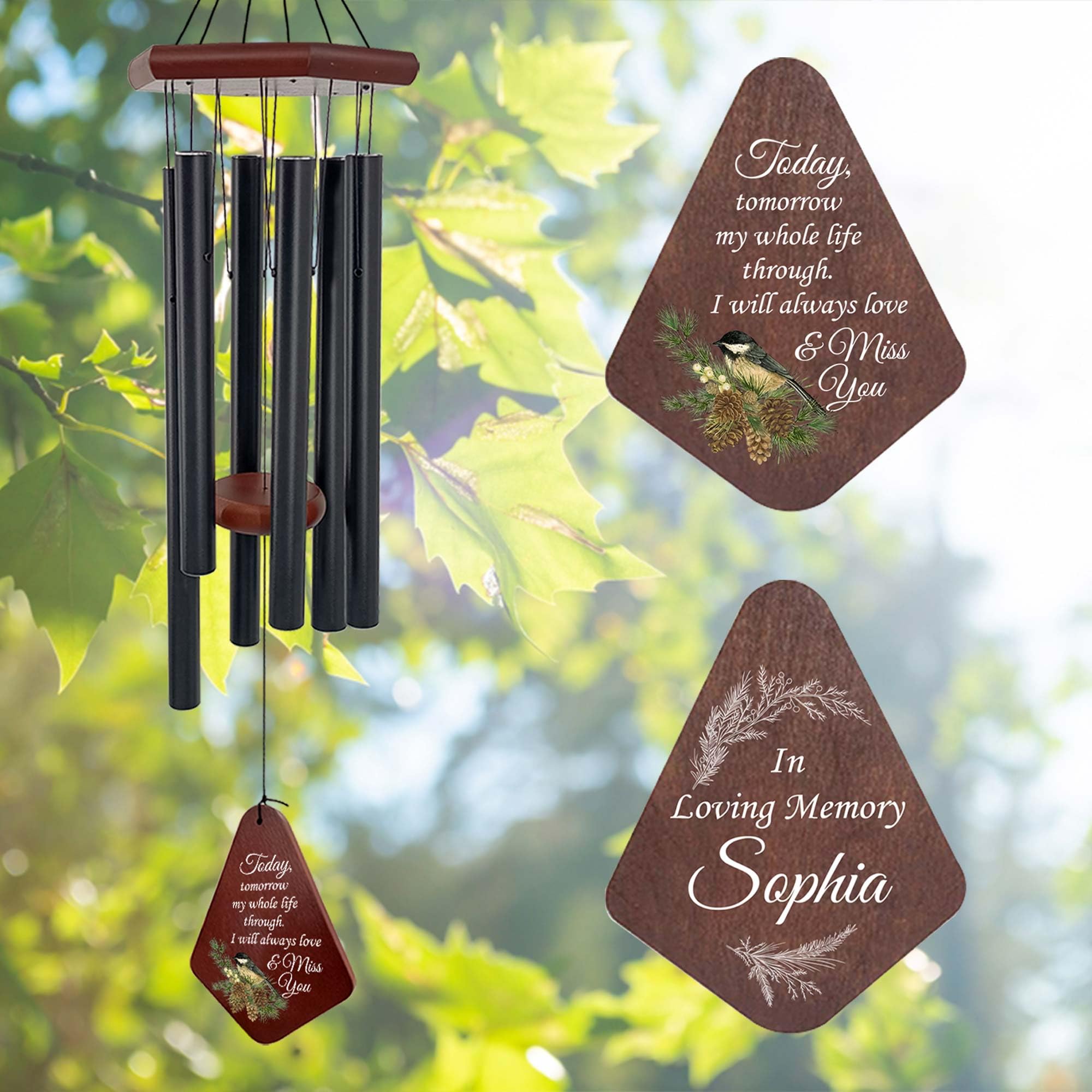 Personalized Bird Memorial Wind Chimes for Loss of Lover Mom Dad