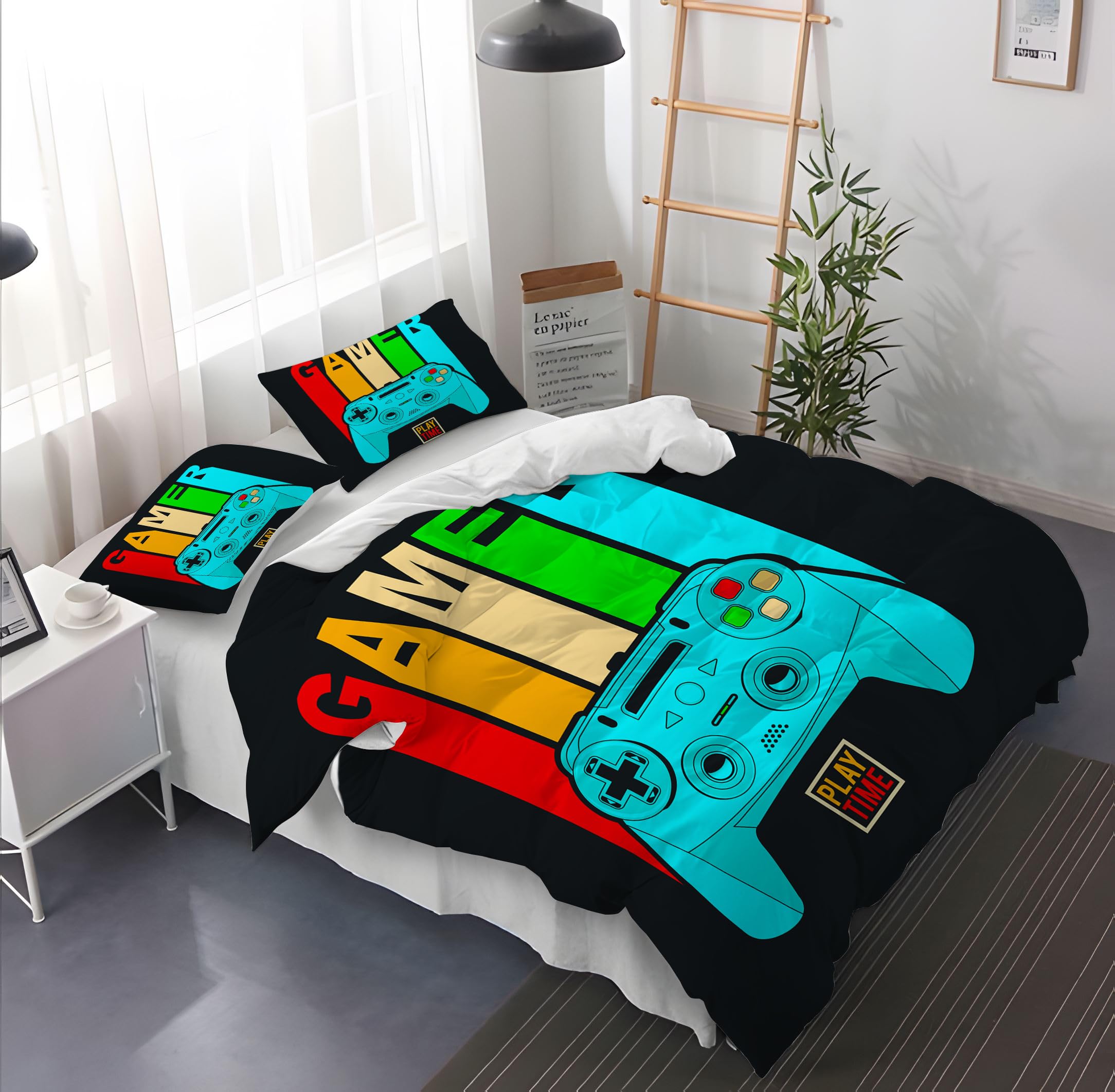 Yzehomijia Game Controller Duvet Cover Sets, 3D Graphic Print, Microfibre for Children 140×200 cm + 2 Pillowcases 65x65 cm.(G7×140) - Image 3
