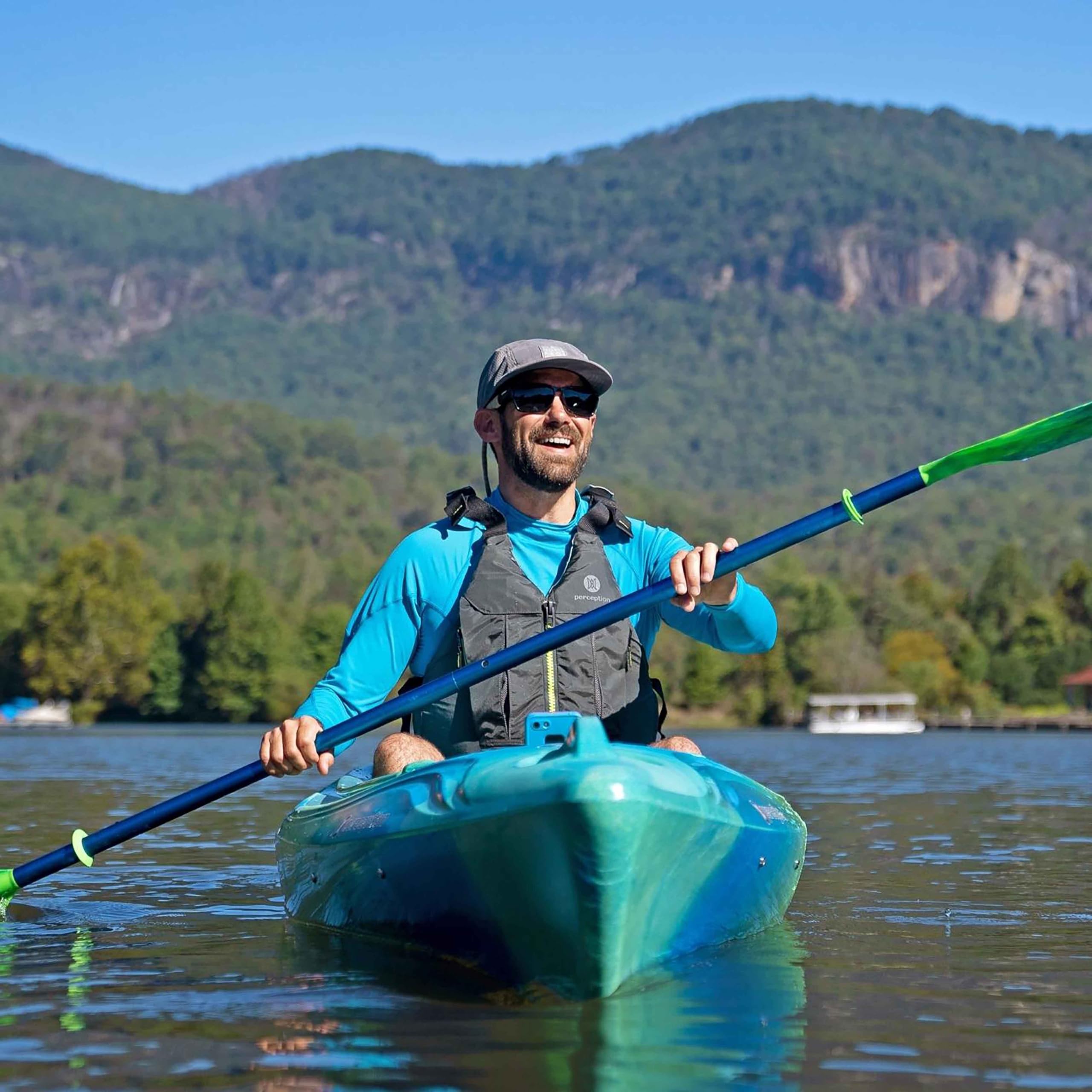 Perception Joyride 10 - Sit Inside Kayak for Adults and Kids - Recreational Multi-Water Kayak with Selfie Slot - 10 ft - Mystic