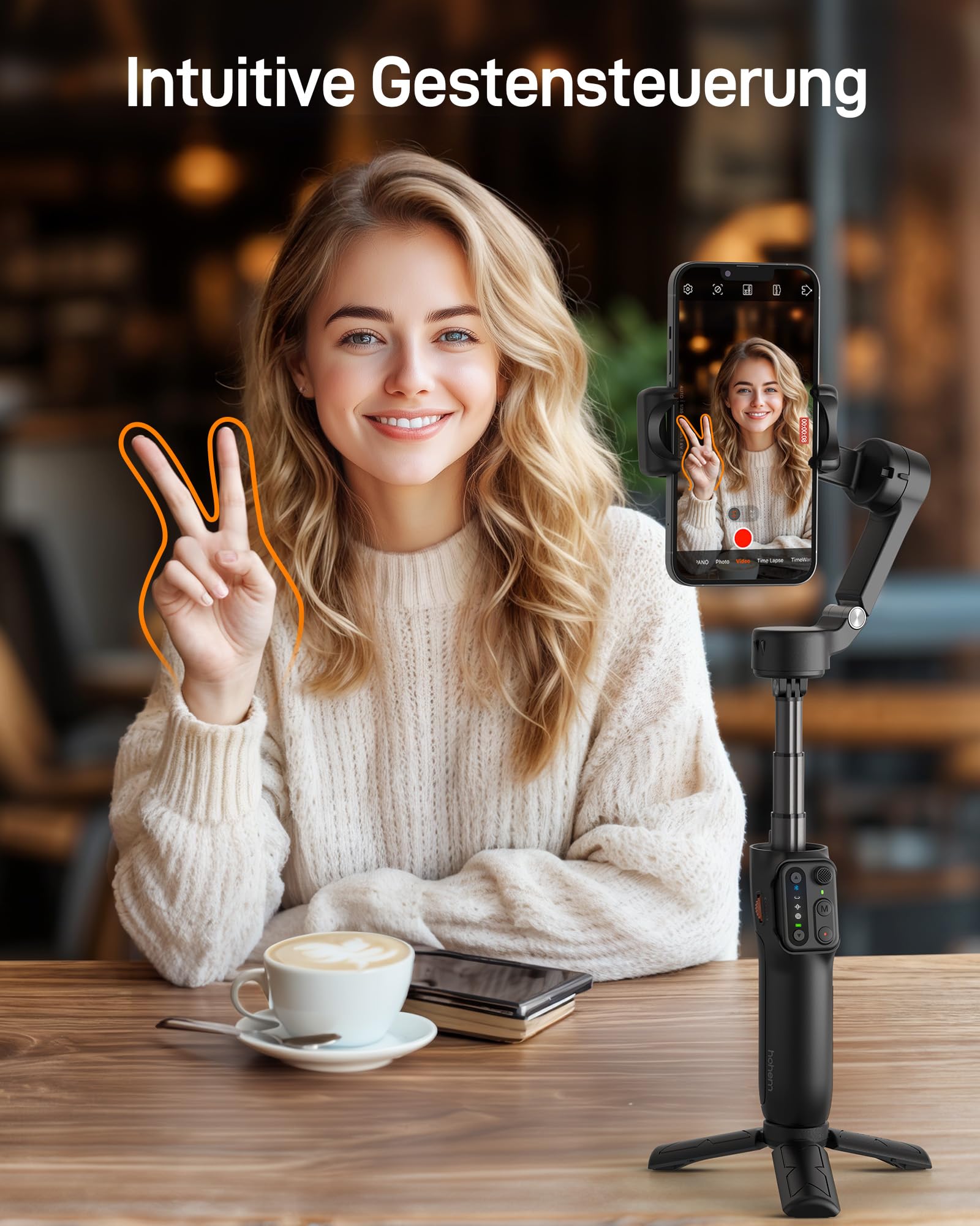 Hohem iSteady X3 SE Plus Gimbal Stabilizator do Telefonu 3-osiowy, składany z odpinanym pilotem i wysuwana rączką, 11h baterii — miniatura 6