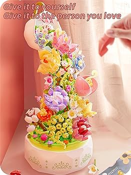 光るオルゴール組み立て済み Amazon | ZIYOSTAR フラワーボタニカルコレクション オルゴール