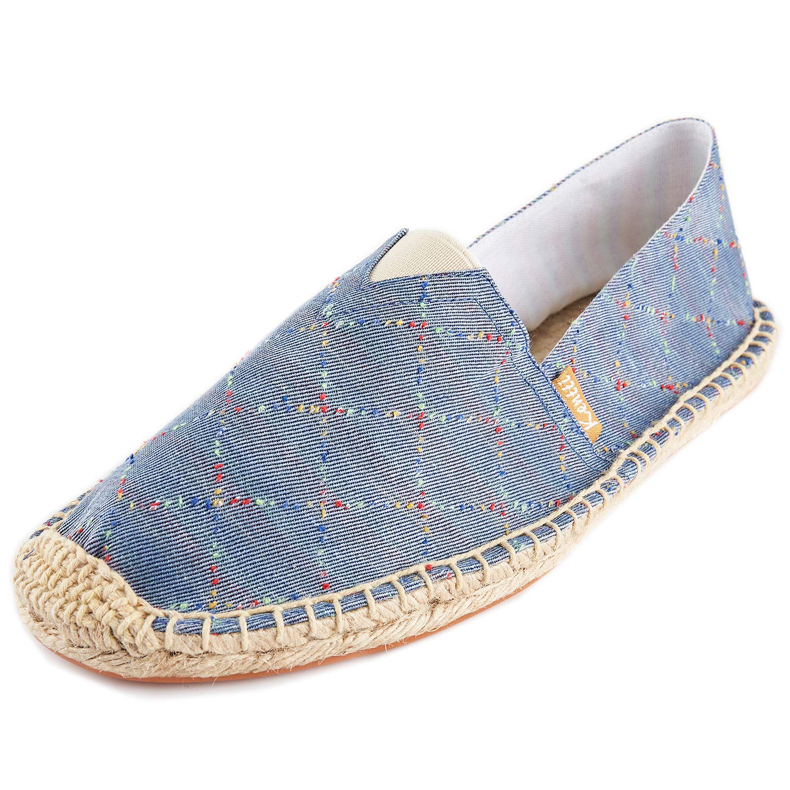 Espadrilles Plates en Toile décontractées Carreaux pour Hommes