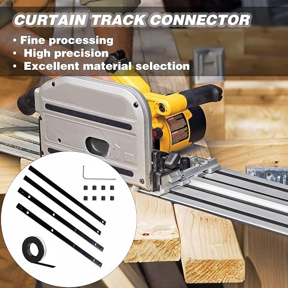 2 Set Guide Rail Connector Kit with Guide Rails Track Tape, P-45777 Circular Saw Guiding Rail Accessories for Plunge Saw Track Joining