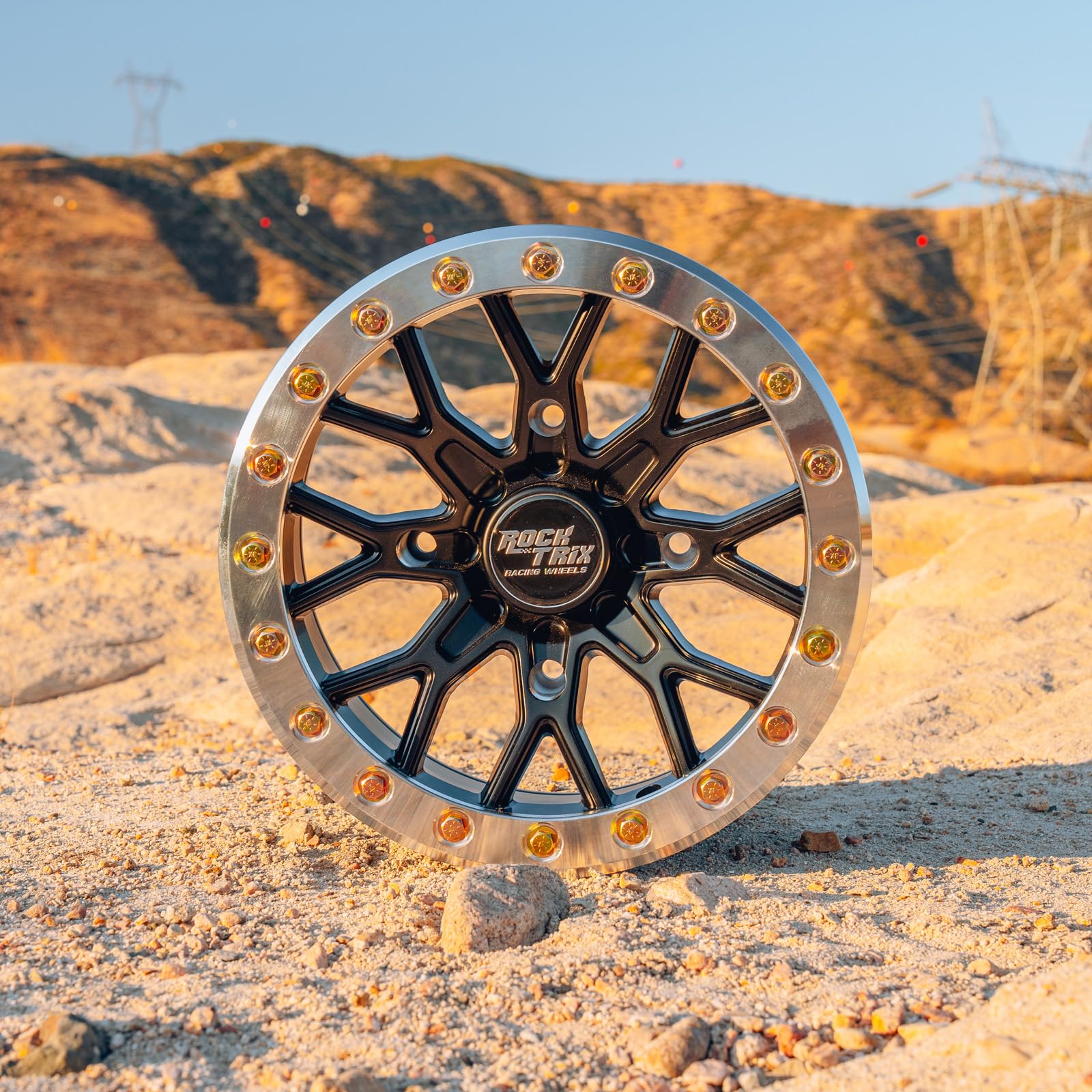 Amazon.com: RockTrix RT104BL Beadlock 14in ATV Wheels Rims 14x7