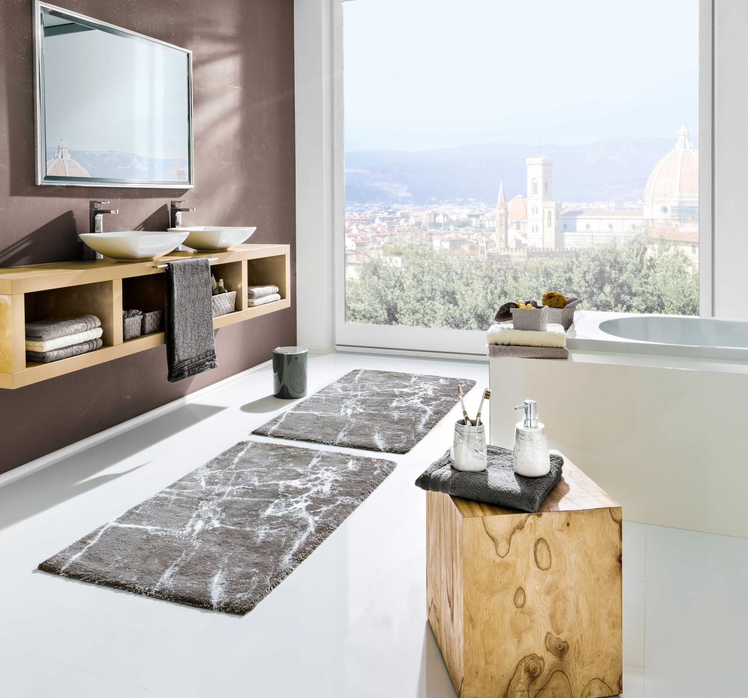 Kleine Wolke 4073977360 Alfombra de baño como, 100% algodón, Platino, 100 x 60 cm