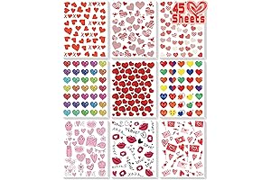 LINAYE Valentine's Day Heart Stickers for Kids (2,000 PCS)