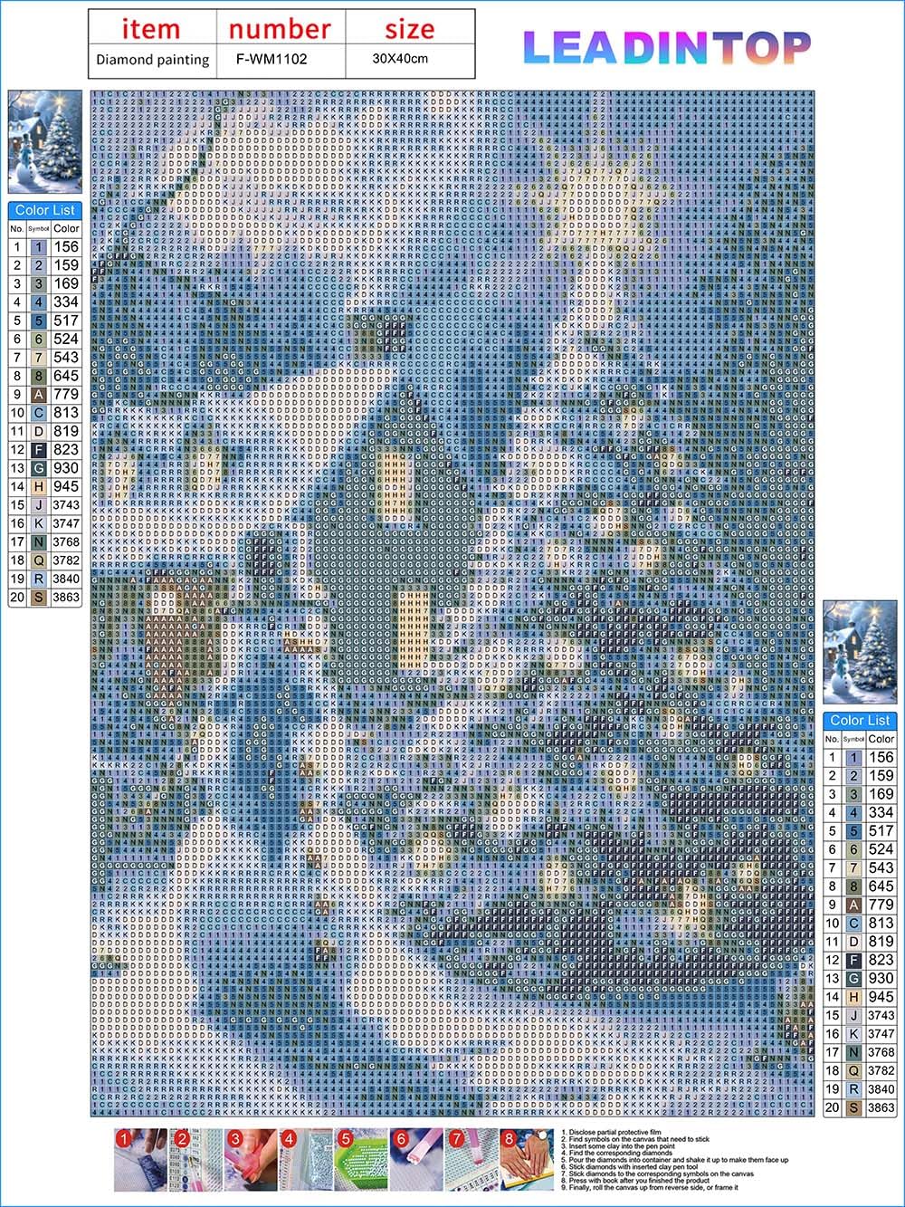 Amazon.co.jp: LEADINTOP ダイヤモンドアート 四角いビーズ クリスマス