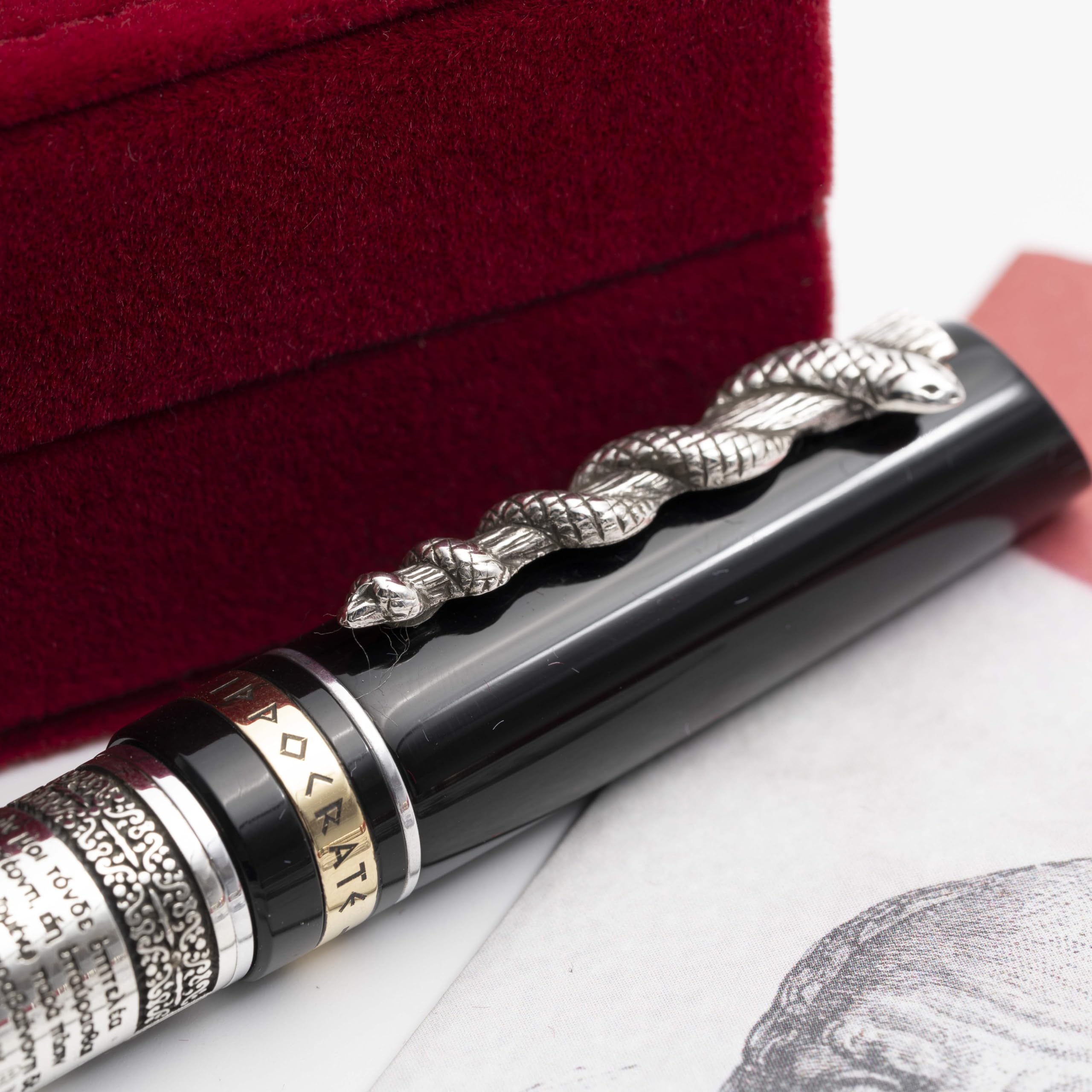 MARLEN Penna Sfera, Penna per Medici, Collezione Ippocrate Elegance, Colore Nero, Confezione Regalo, Made in Italy
