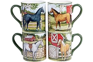 Certified International Clover Farm 16 oz. Mugs, Set of 4