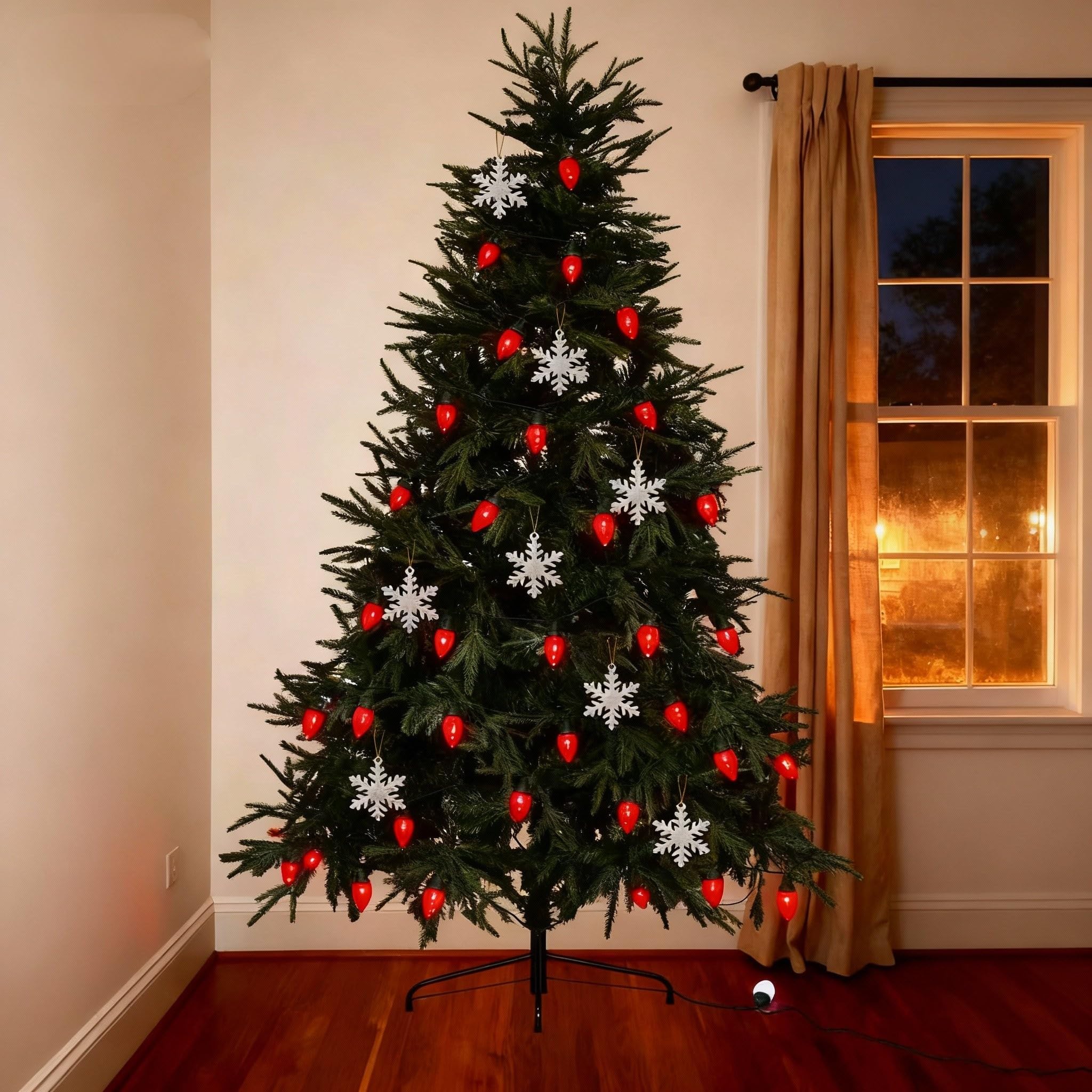 Tira de 50 luces LED de 33 pies, 8 modos de iluminación, luces de Navidad C9 para exteriores, impermeables, extensibles, para interiores y exteriores, techo, patio, hogar, decoración de