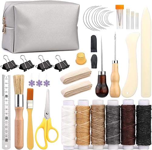 49 piezas de herramientas de encuadernación manual para principiantes, suministros de encuadernación con punzón de papel, cepillo de pegamento y