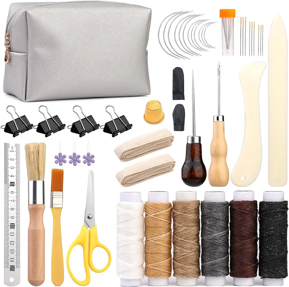 49 kits de encadernação de livros para iniciantes, ferramentas de encadernação manuais, suprimentos de encadernação com escova de fita de papel e régua de aço para artesanato de encadernação DIY