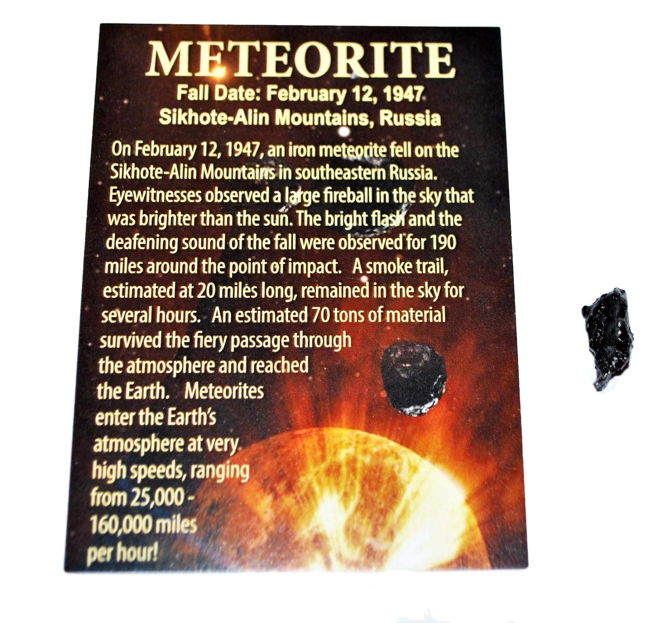 Sikhote Alin Russian Genuine Meteorite 2 to 3 Grams Size w/Color Label #10577 2o