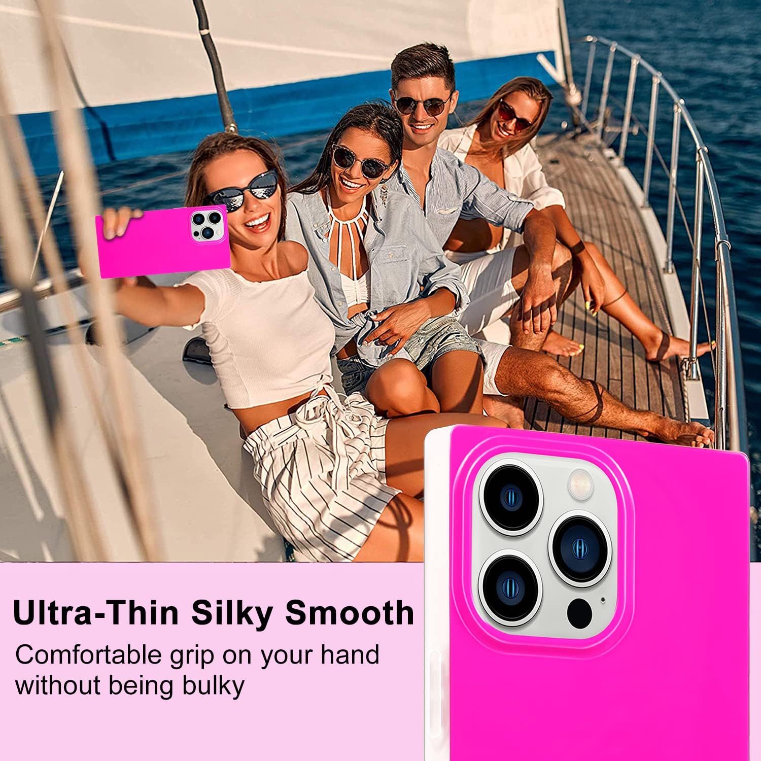 for iPhone 16 Pro Max Case, Bright Neon Trendy Shockproof Phone Case Cover for Women Girls [Never Fade] [Minimalist Aesthetic] [Reinforced Corners Protection] 6.9 inch, Hot Pink - Image 3