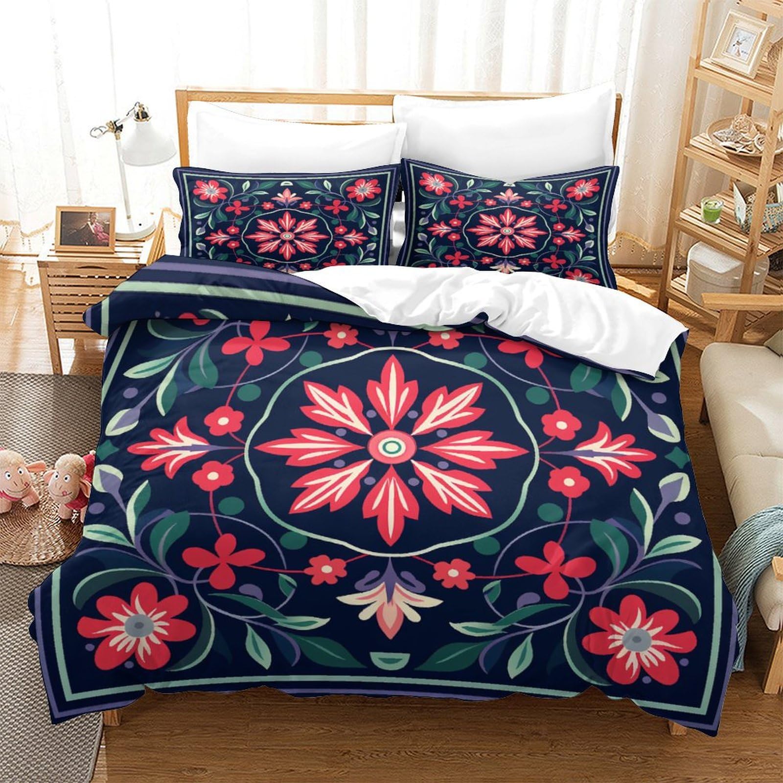 Parure de lit 3D en microfibre super douce et respirante pour un sommeil frais et réparateur
