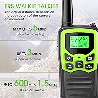 Vista 3 de Walkie Talkies, MOICO Walkie Talkies de largo alcance para adultos, radios bidireccionales con 22 canales, escaneo FRS VOX, pantalla LCD