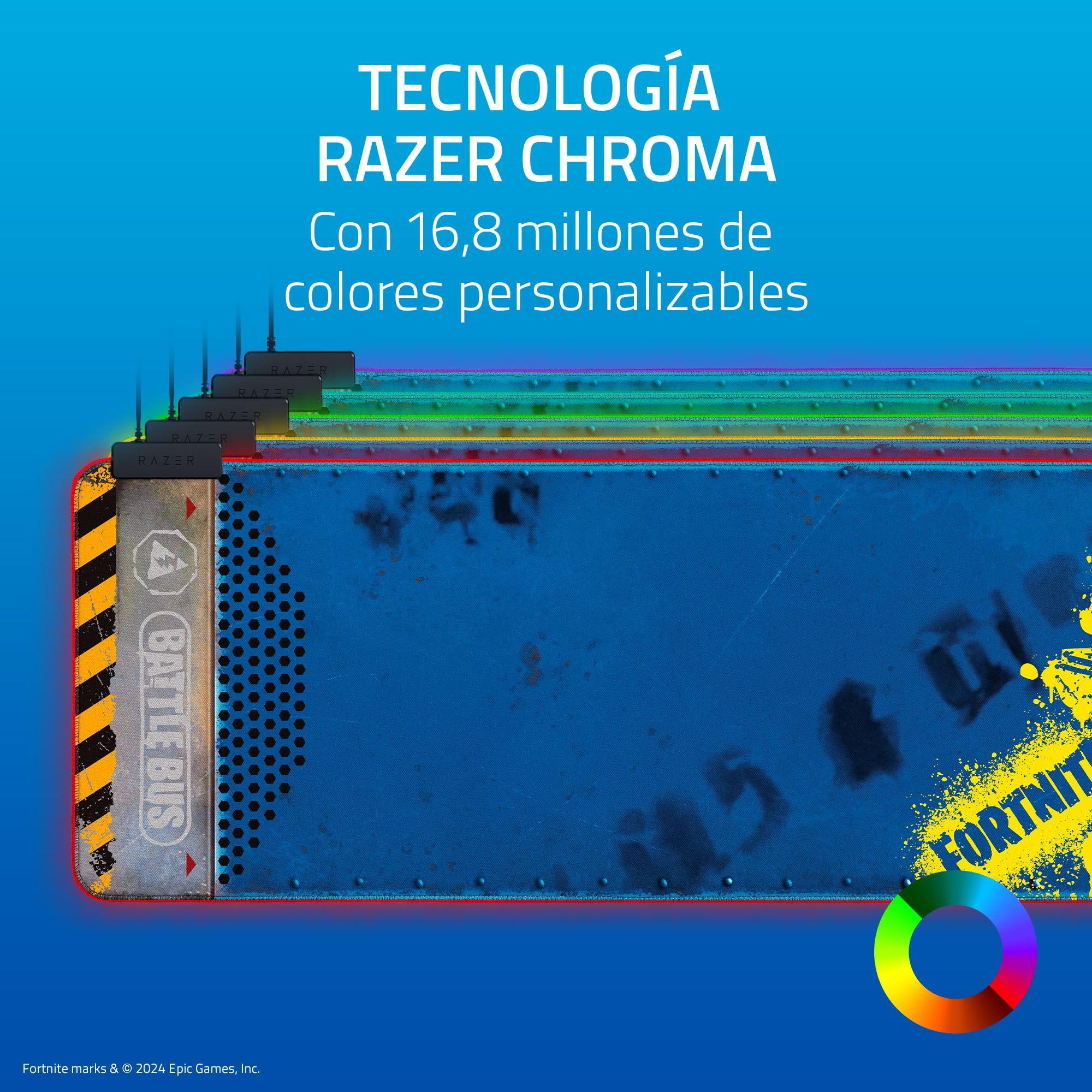 Razer Goliathus Extended Chroma - Edición Fortnite Alfombrilla de ratón para Juegos Extragrande y Suave con iluminación RGB (Soporte para Cables, optimizada para Todos los Ratones) XXL | Fortnite