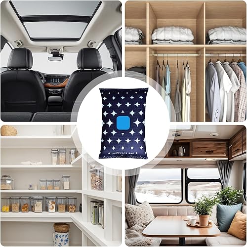 Miniatura 4 de Car Dehumidifier Bag, Water Absorbing and Purifying, 12x8x4cm, Reusable Dehumidifier Bags, Portable Condensation Absorbers, Protects Belongings and
