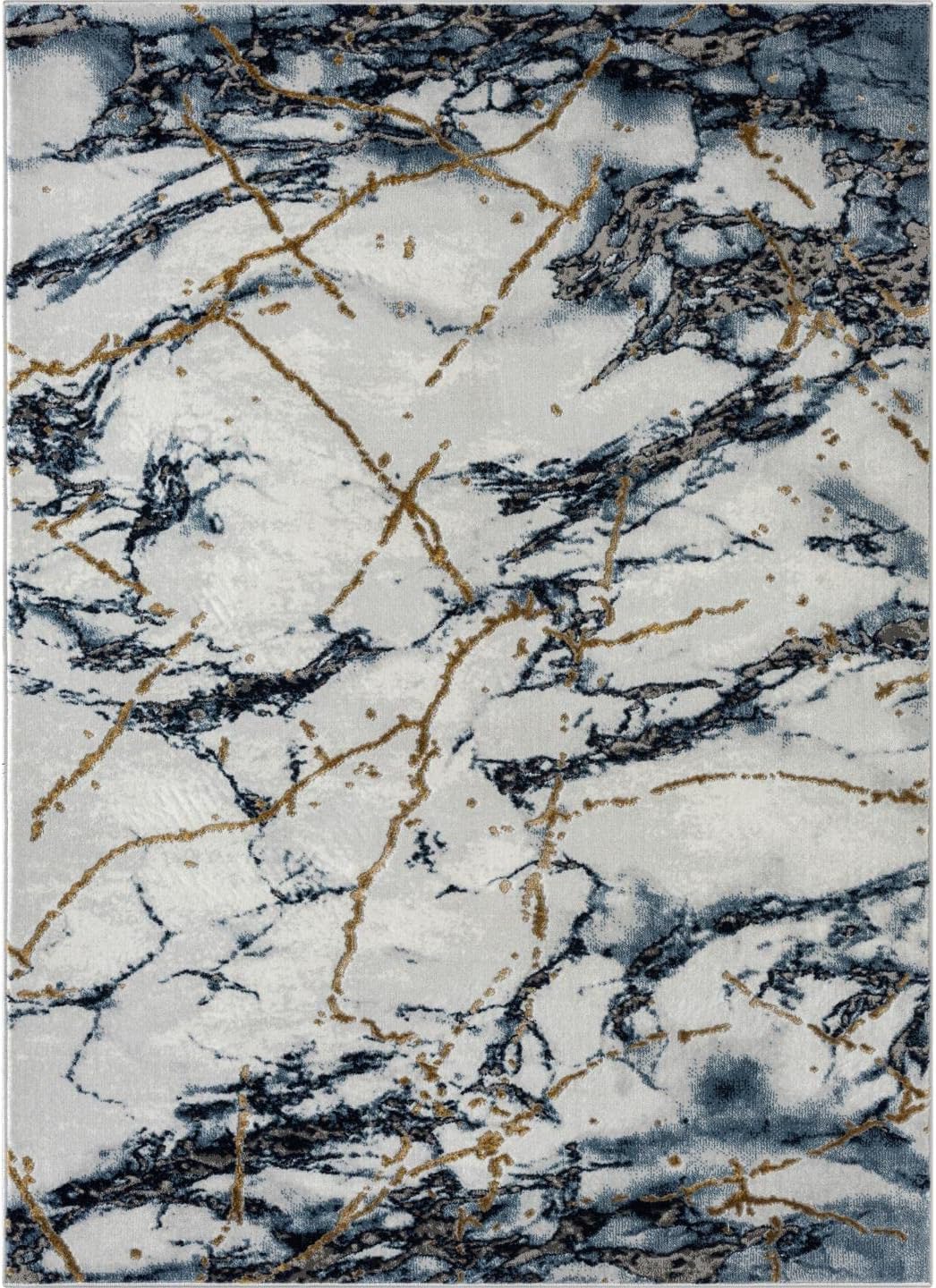 LUXE WEAVERS Marble Abstract Blue 5x7 Area Rug
