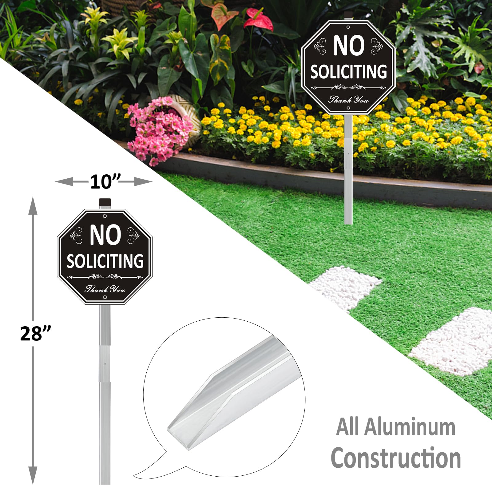 Cartello Con Scritta No Soliciting Sign For House (lingua Italiana