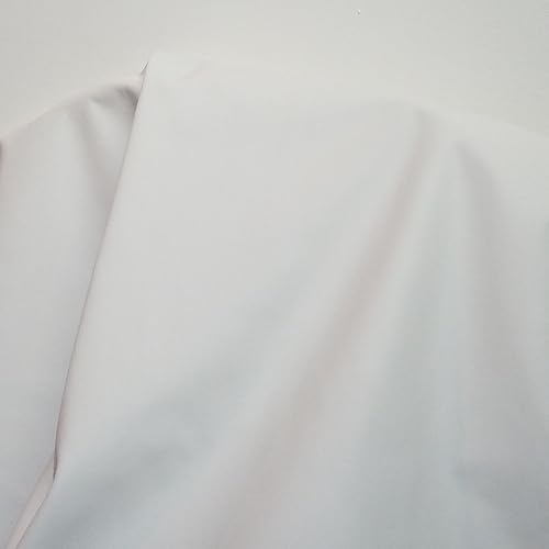 NAT Leathers Piel sintética vegana blanca de poliuretano 0.9 mm, medio metro de tela para tapicería de 18-20 pulgadas de ancho x 54 pulgadas