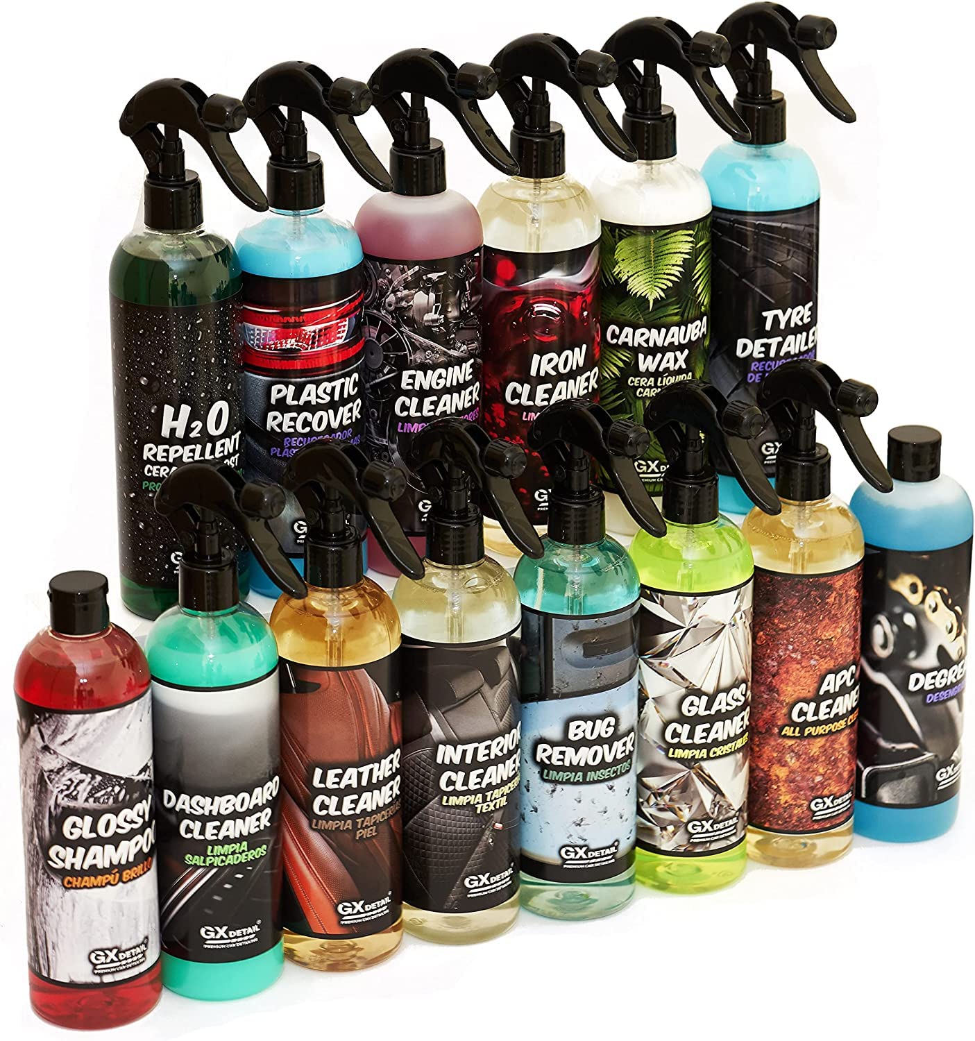 Pack Pro Limpieza GxDetail - Kit Total Limpieza de Coche Gx Detail - Con Accesorios - Pack con todo lo necesario para Limpieza del Auto (Sin Accesorios)