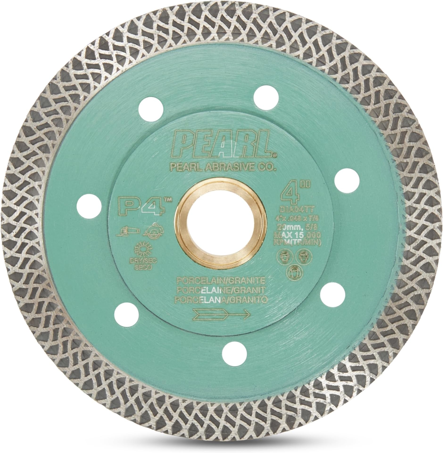 Pearl Abrasive P4 DIA04TT Turbo Mesh Blade for Porcelain and Granite 4 x .048 x 7/8, 20 mm, 5/8