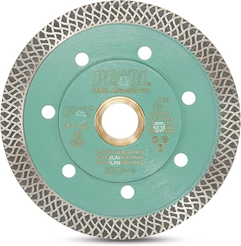 PEARL ABRASIVE CO. Hoja de porcelana turbo de malla fina P4 4 "58"-20mm-78 4 agujeros