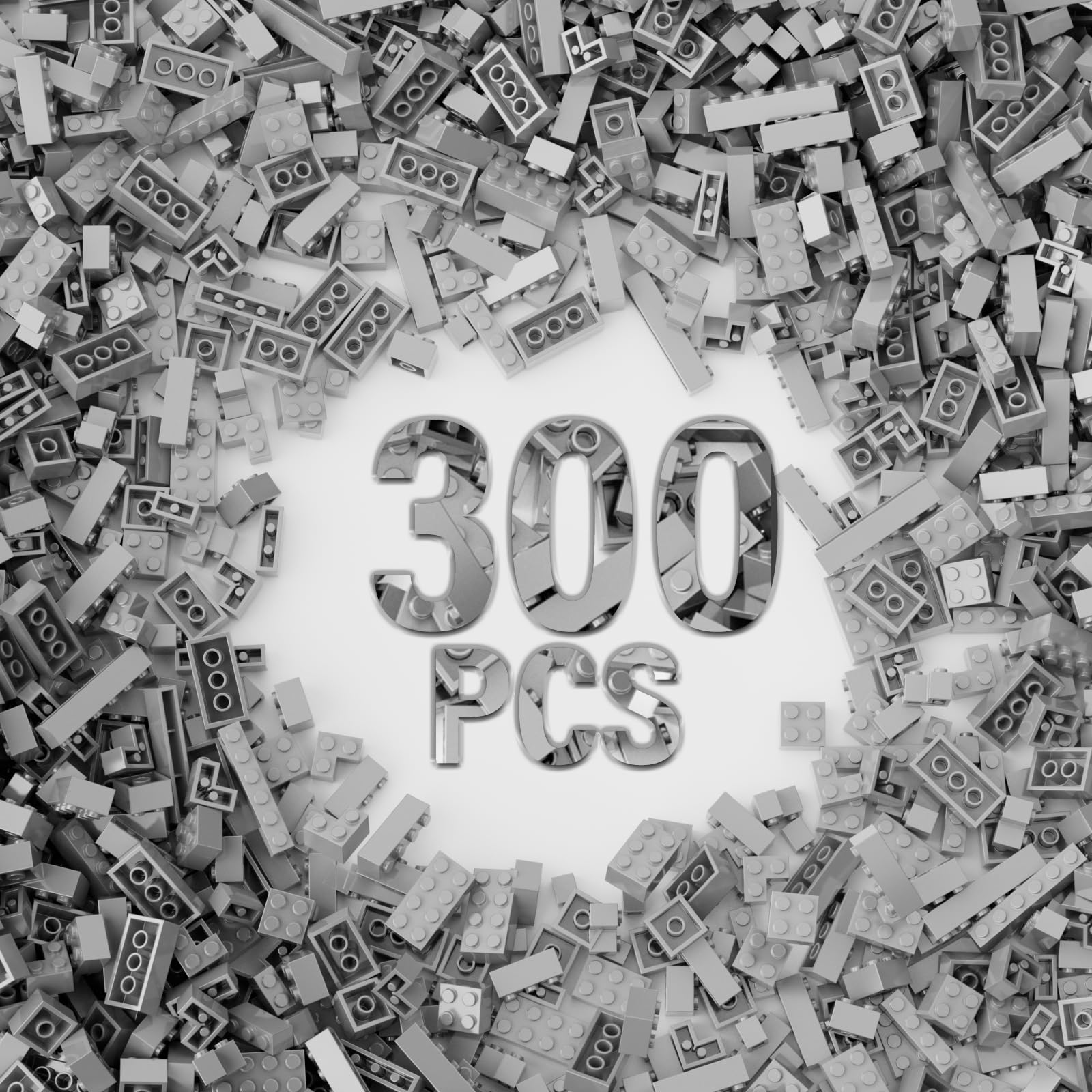 Amazon.com: 300 Piece Light Gray Bricks Bulk Assortment Pack, Dark