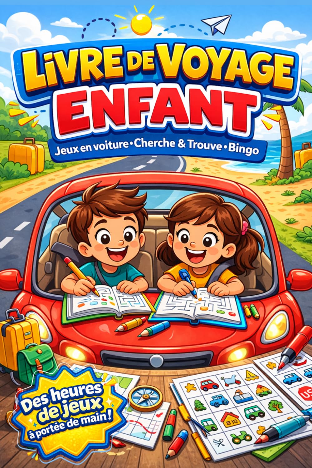 Livre Voyage Enfant: Jeux en Voiture - Cherche et Trouve - Bingo- Jeux d'observations pour occuper les enfants sur la routes des vacances et jouer les petits détectives
