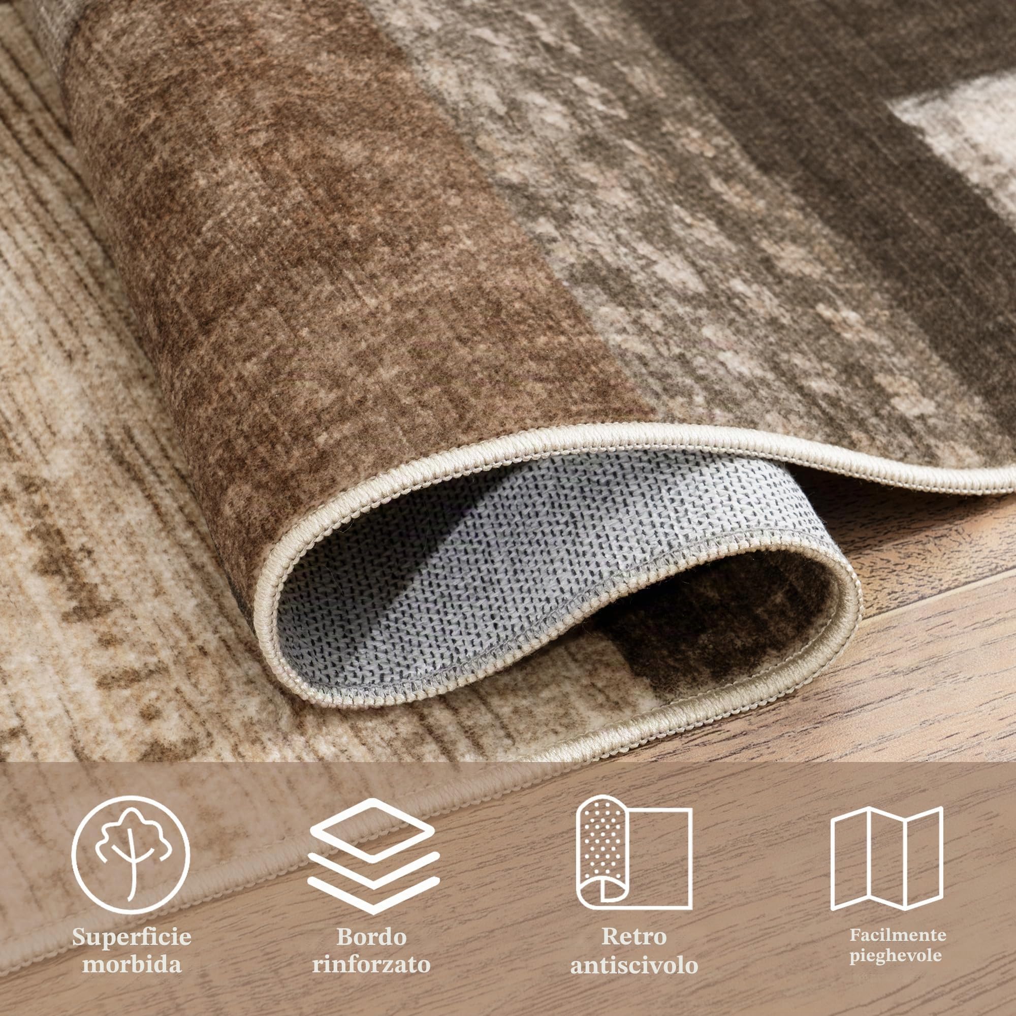 Tappeto moderno geometrico patchwork per interni e soggiorno, antracite, 120x160 cm, grandi tappeti, collezione Rockwood, decorazione per camera da letto, grigio, morbido, pelo corto