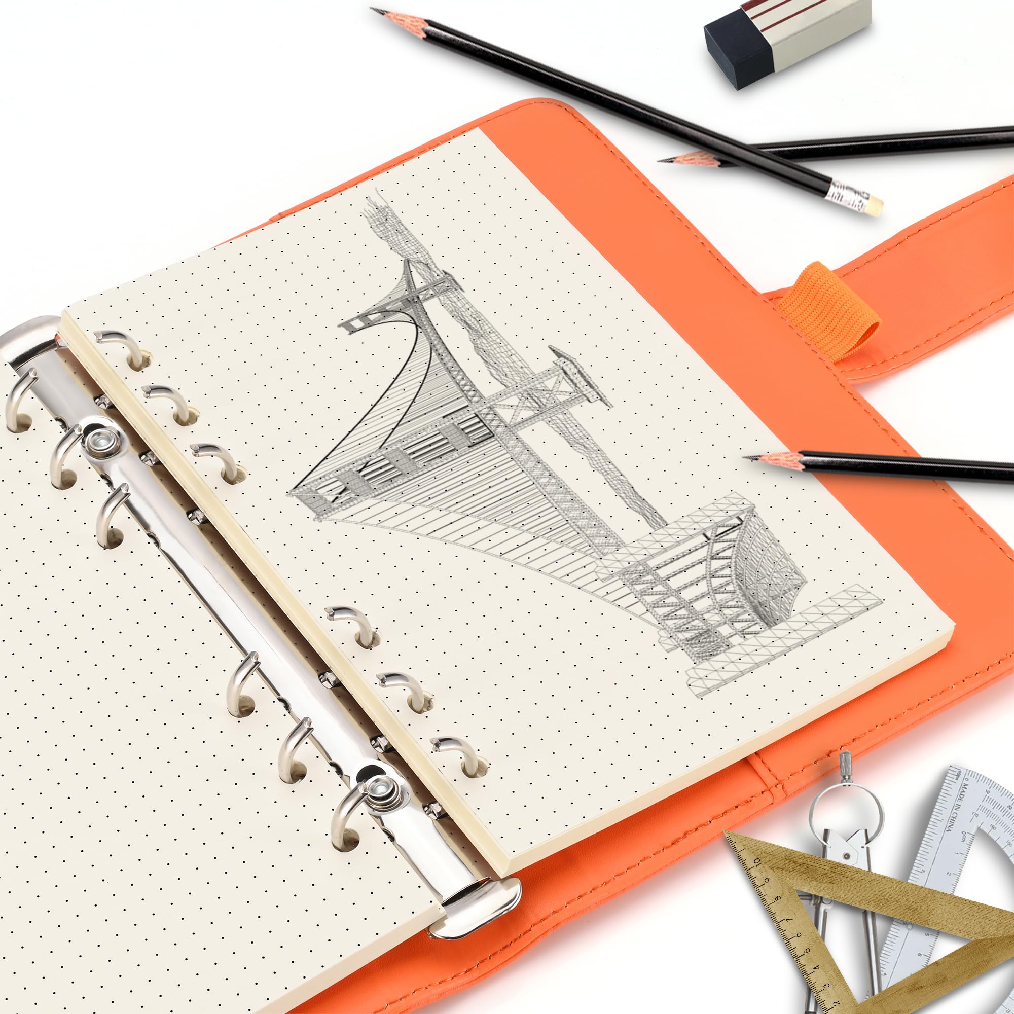 Papier A6 6 trous 100 GSM lignage pointillé 80 feuilles lot de 2 paquets