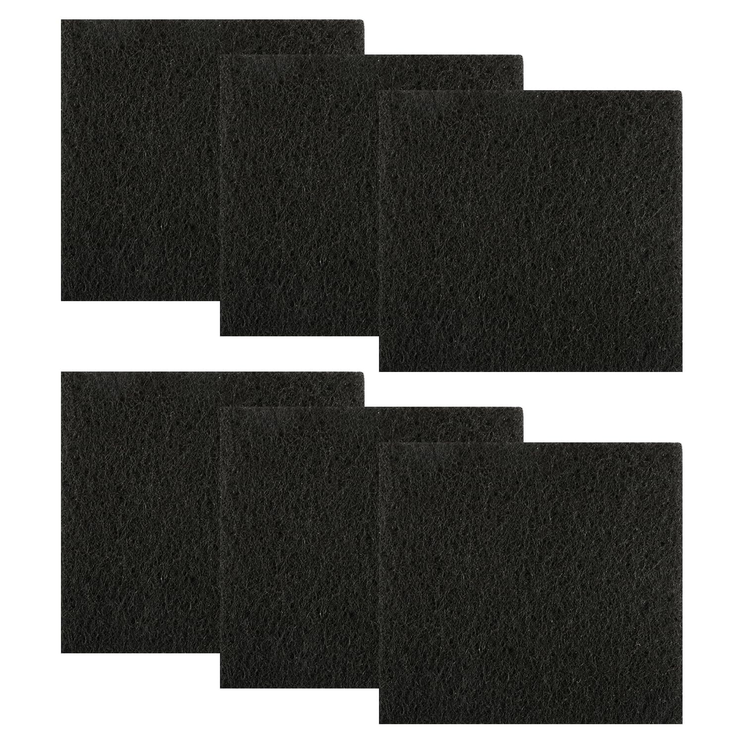 Hopzab 6PCS Carbon Filters, Activated Charcoal for Litter Boxes, Odor Control, Air Purification, Replacement, 10.5x11.5x0.5cm