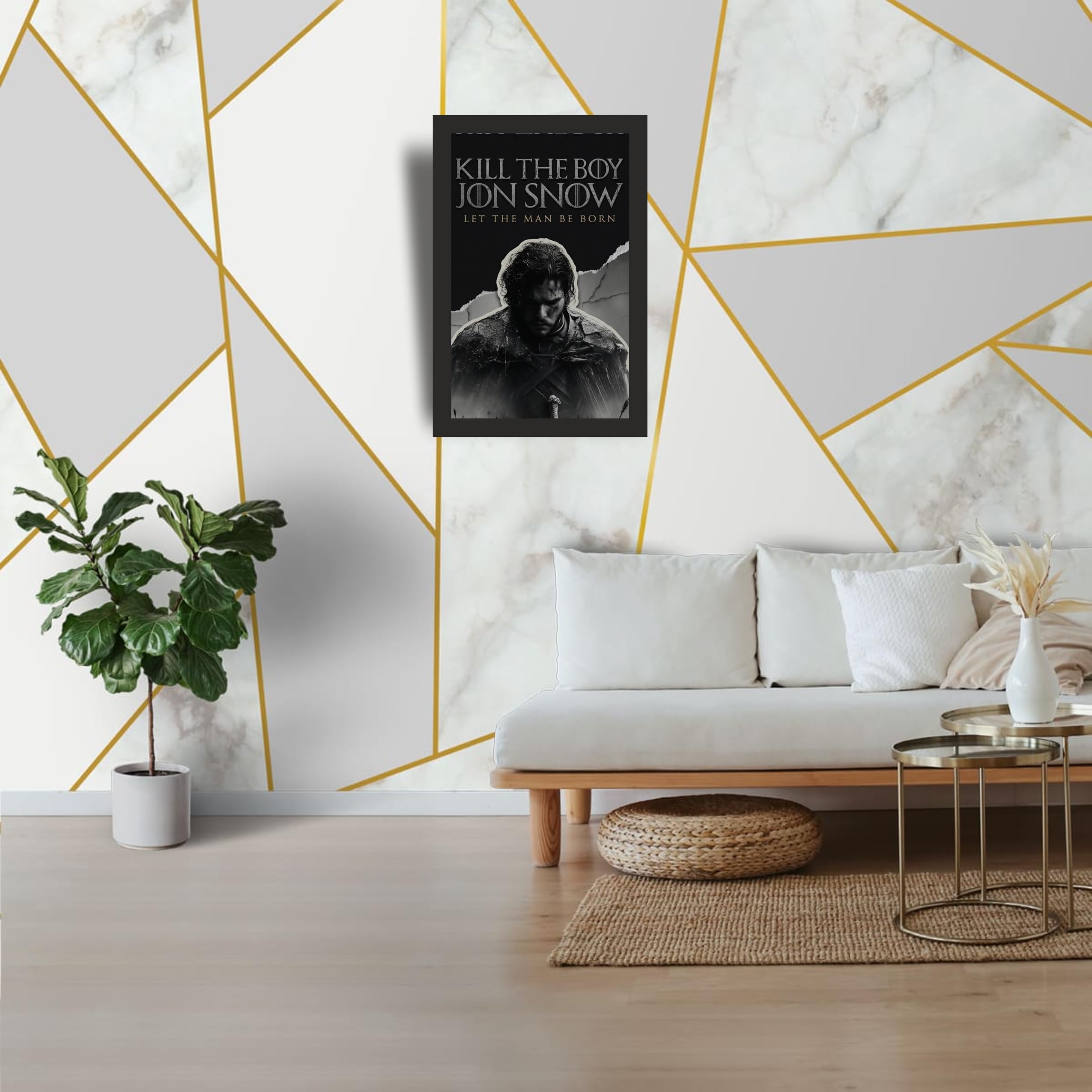 Jon Snow Kill the Boy Quote Wall Art Photo Frame A4 Black
