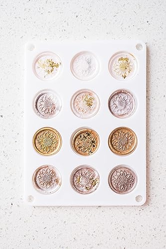 Miniatura 5 de Hoppler Kit de sellado de cera prémium con pistola de sellado, palos de cera, un sello de flores, molde de silicona de 12 cavidades y adiciones