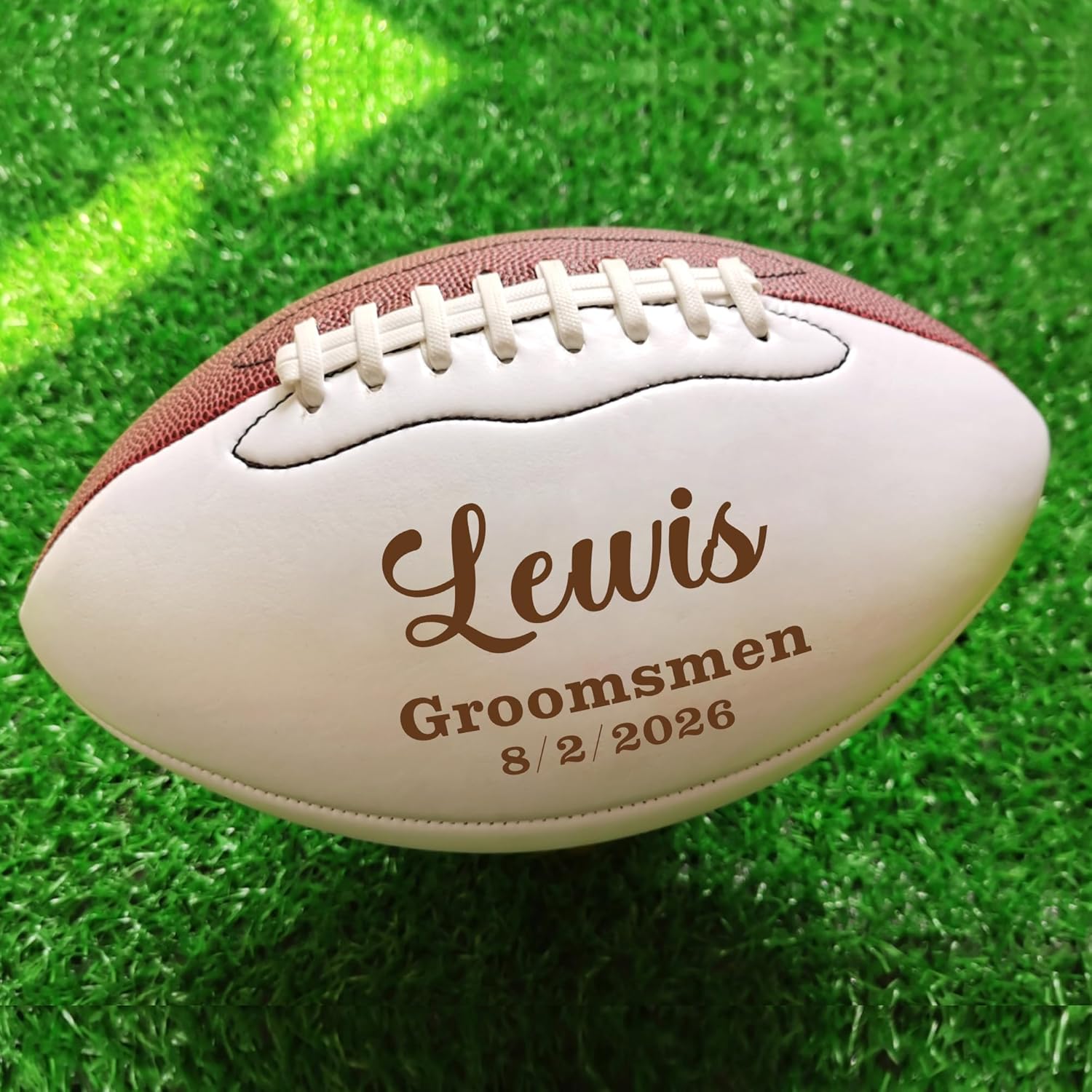 EDSG Custom Football Groomsmen Gifts 2026 Graduation Gifts for Him High School Personalized Footballs Junior Footballs Class of 2026 Full 12-Inch Football Gifts for Coach Dad Fan Birthday