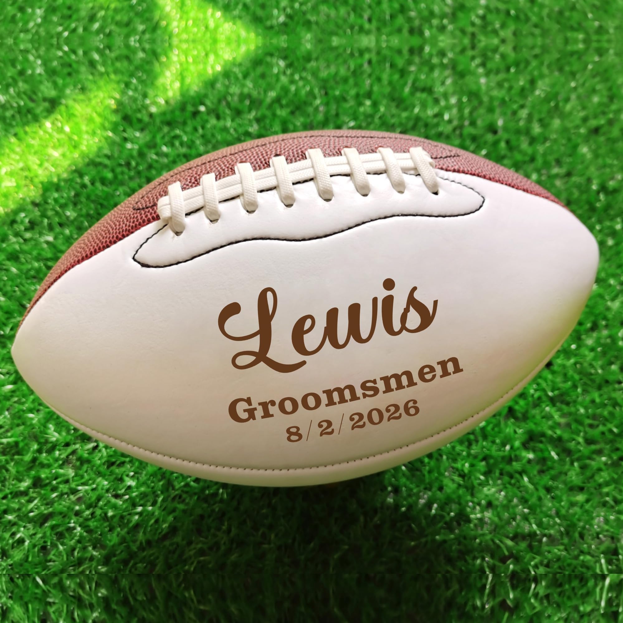 EDSG Custom Football Groomsmen Gifts 2026 Graduation Gifts for Him High School Personalized Footballs Junior Footballs Class of 2026 Full 12-Inch Football Gifts for Coach Dad Fan Birthday