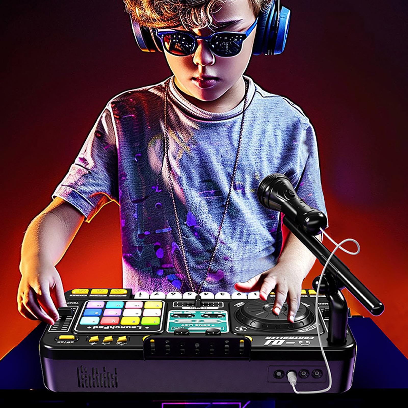 DJ Mixer Piano, Musikmixer Klavierspielzeug Klavier -Tastatur tragbares USB | DJ Learning Keyboard Mixer Kinderinstrument Spielzeug Digitales Audio zum Geburtstag
