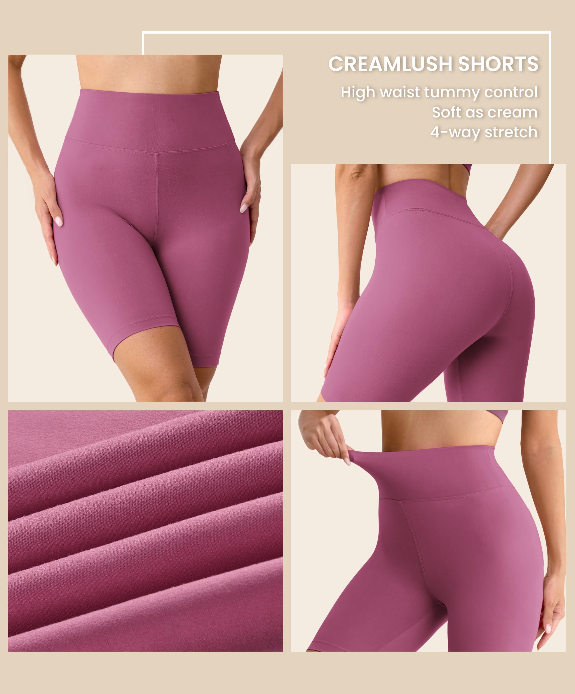 VALANDY Creamlush Biker-Shorts für Damen, 20,3 cm hohe Taille, butterweich, athletische Yoga-Shorts (Größe S-5XL)