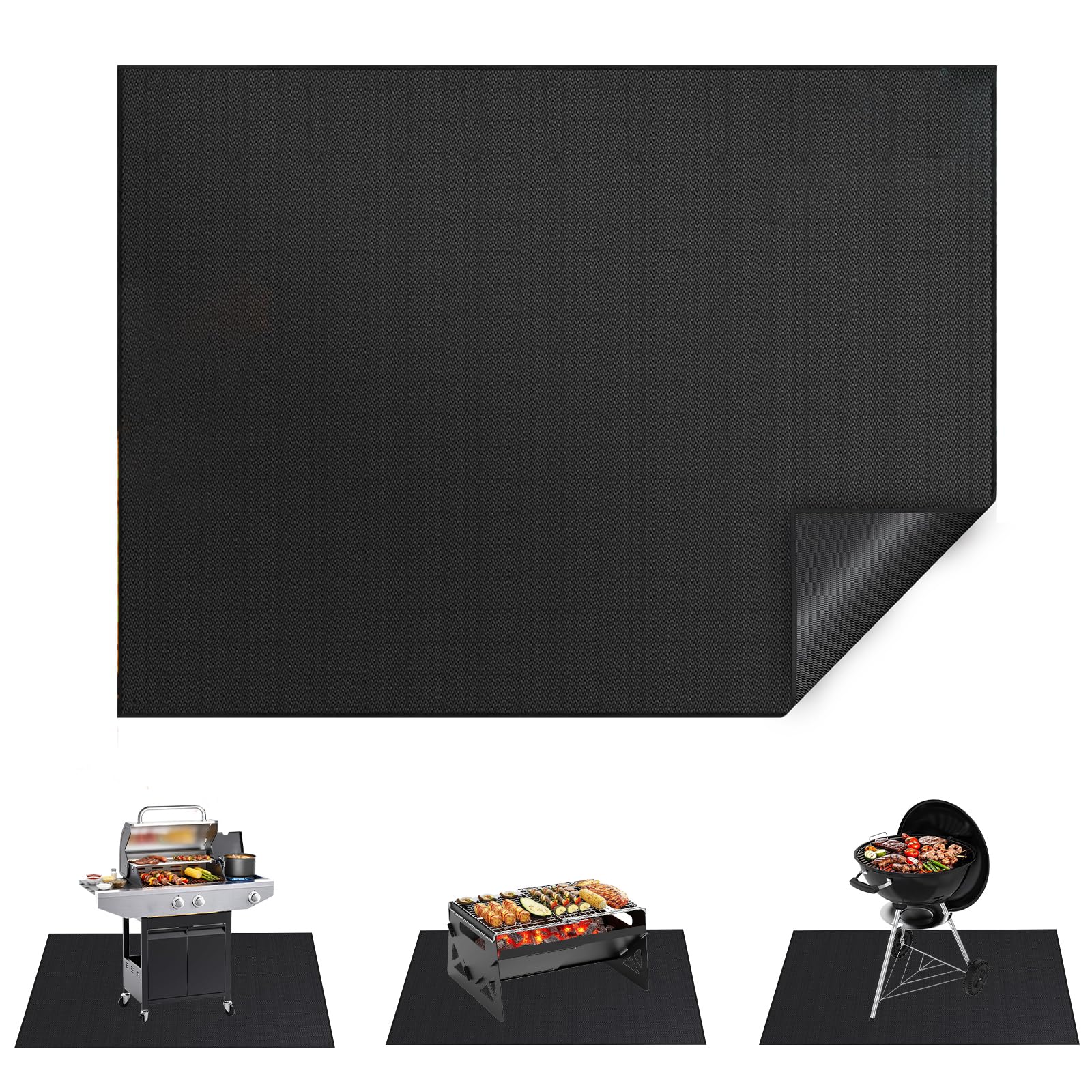 Antihaftbeschichtete wiederverwendbare Grillmatte, hitzebeständige Grillmatte für Outdoor-Grill, leicht zu reinigen, lebensmittelechtes Grillpad, 177,8 x 121,9 cm